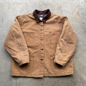 Vintage Dickies Chore Jacket Blanket Lined Tan Duck Canvas Men's XXL